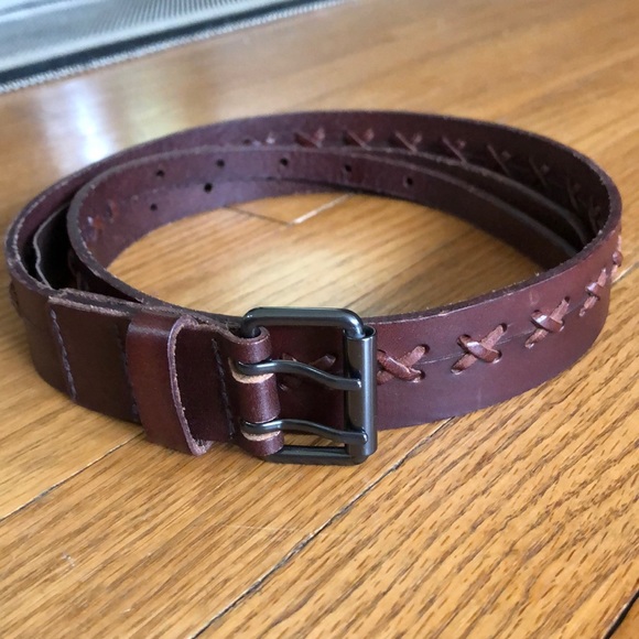 Surface to Air Accessories - Brown leather whipstitch belt
